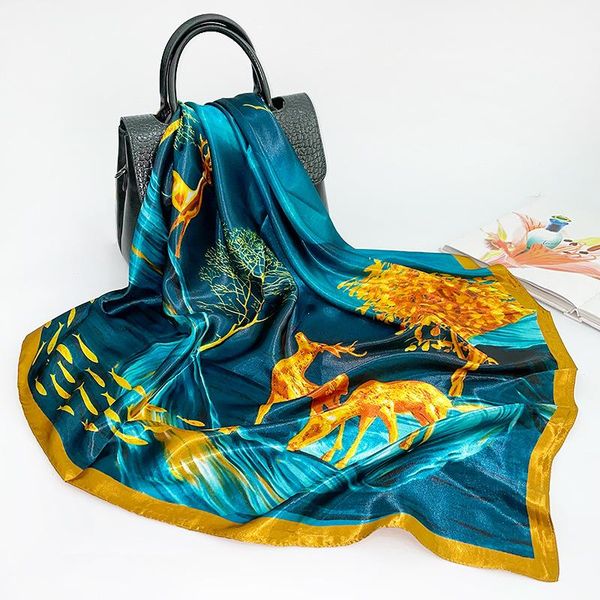 scarves 2021 women fashion square scarf bandana imitate silk shawl hijab deer tree print kerchief stole 90*90cm, Blue;gray
scarves 2021 women fashion square scarf bandana imitate silk shawl hijab deer tree print kerchief stole 90*90cm, Blue;gray