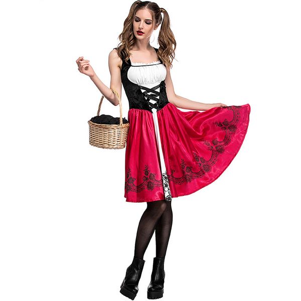 halloween fancy dress little red riding hood women's costume with cape, Black;gray
halloween fancy dress little red riding hood women's costume with cape, Black;gray