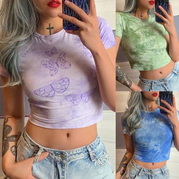 women's t-shirt women summer short sleeve o-neck harajuku gradient glitter butterfly print crop casual slim fit pullover tee, White
women's t-shirt women summer short sleeve o-neck harajuku gradient glitter butterfly print crop casual slim fit pullover tee, White