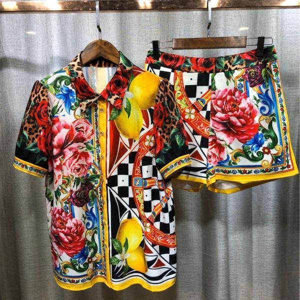 summer 2021 fashion women's floral print short sleeves shirts+shorts two piece set b617 tracksuits, Gray
summer 2021 fashion women's floral print short sleeves shirts+shorts two piece set b617 tracksuits, Gray