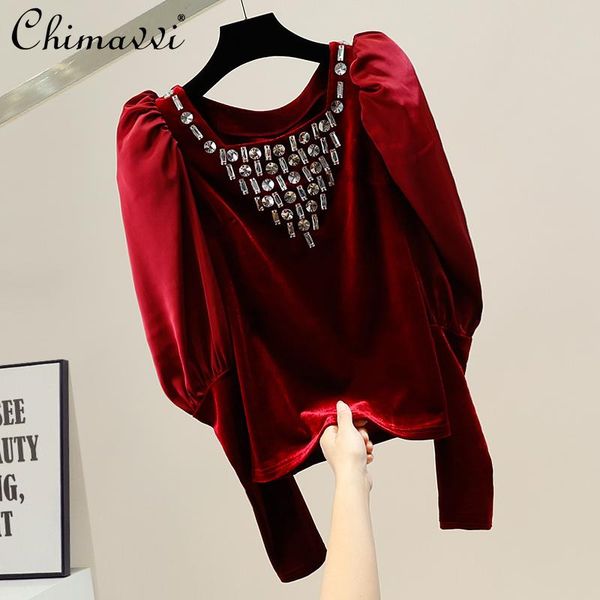 women's blouses & shirts 2021 fall ladies exquisite rhinestone retro patchwork shirt women fashion puff sleeve square collar simple vel, White
women's blouses & shirts 2021 fall ladies exquisite rhinestone retro patchwork shirt women fashion puff sleeve square collar simple vel, White