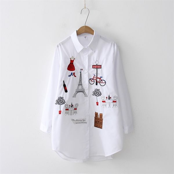 fashion embroidery ladies shirts women's blouses cotton spring autumn female casual loose blusas mujer 210719, White
fashion embroidery ladies shirts women's blouses cotton spring autumn female casual loose blusas mujer 210719, White