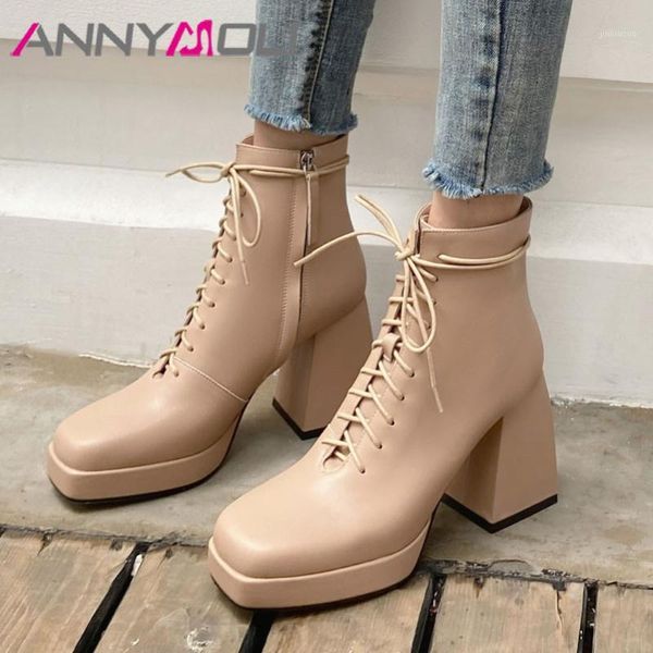 boots annymoli real leather platform super high heel ankle women shoes square toe zip lace up block heels short black 401
boots annymoli real leather platform super high heel ankle women shoes square toe zip lace up block heels short black 401