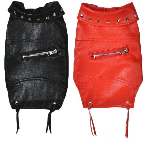dog apparel pu leather jacket red black winter rivet decor zipper clothes short sleeve clothing for dogs costume pomeranian terrier
dog apparel pu leather jacket red black winter rivet decor zipper clothes short sleeve clothing for dogs costume pomeranian terrier