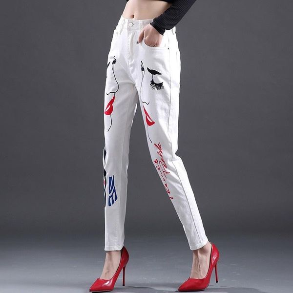 women's pants & capris winter fleece warm pencil women high waist elastic white jeans office ladies printed harem denim casual trousers, Black;white
women's pants & capris winter fleece warm pencil women high waist elastic white jeans office ladies printed harem denim casual trousers, Black;white