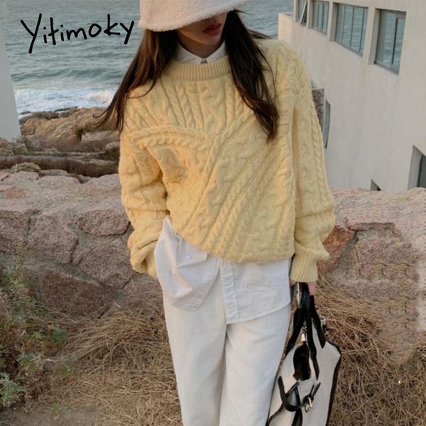 women's sweaters yitimoky casual fashion o-neck women twisted sweater 2021 autumn winter ladies knitwear long sleeve pullover female, White;black 
women's sweaters yitimoky casual fashion o-neck women twisted sweater 2021 autumn winter ladies knitwear long sleeve pullover female, White;black