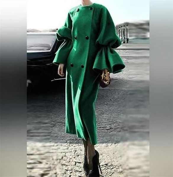 women's windbreaker round neck double button trumpet sleeve straight tube overcoat fashion green personality woolen coats with trench, Tan;black
women's windbreaker round neck double button trumpet sleeve straight tube overcoat fashion green personality woolen coats with trench, Tan;black