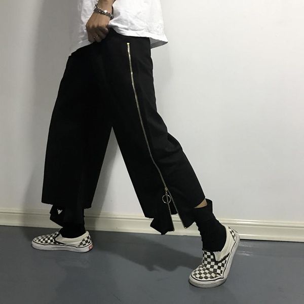 women's pants & capris man women side ring zipper hollow ripped hole punk loose calf length pant streetwear korean summer harajuku hip, Black;white
women's pants & capris man women side ring zipper hollow ripped hole punk loose calf length pant streetwear korean summer harajuku hip, Black;white