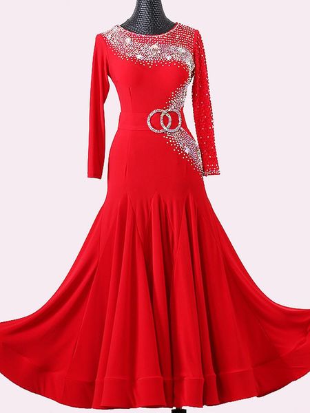 stage wear the national standard modern dance clothing big pendulum dress practice ballroom dancing waltz-lxt811, Black;red
stage wear the national standard modern dance clothing big pendulum dress practice ballroom dancing waltz-lxt811, Black;red