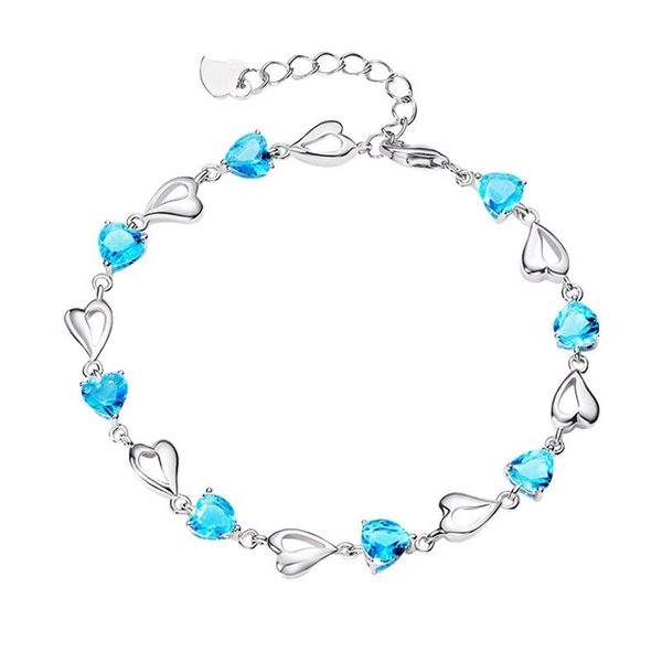 charm bracelets heart blue crystal plating 925 silver charms bracelet woman heart-shaped concise mutual affinity decorate women jewelry boho, Golden;silver
charm bracelets heart blue crystal plating 925 silver charms bracelet woman heart-shaped concise mutual affinity decorate women jewelry boho, Golden;silver