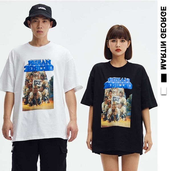 men's shirt martin george fashion brand street baseball loose men's short sleeve t-shirt, White;black
men's shirt martin george fashion brand street baseball loose men's short sleeve t-shirt, White;black