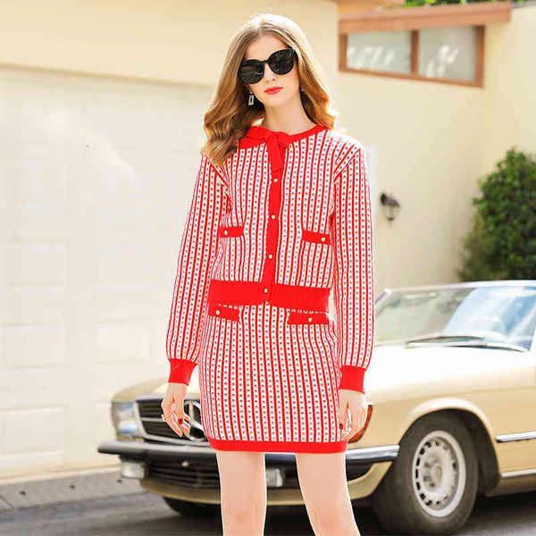 sweaters red cardigan and 2021 spring runway women bows knitted plaid cropped sweater + one step mini skirt 2 piece set, White;black
sweaters red cardigan and 2021 spring runway women bows knitted plaid cropped sweater + one step mini skirt 2 piece set, White;black