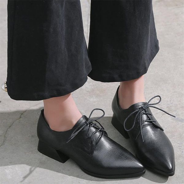 boots 2021 casual shoes women lace up genuine leather chunky heels ankle female low pointed toe platform party pumps, Black
boots 2021 casual shoes women lace up genuine leather chunky heels ankle female low pointed toe platform party pumps, Black