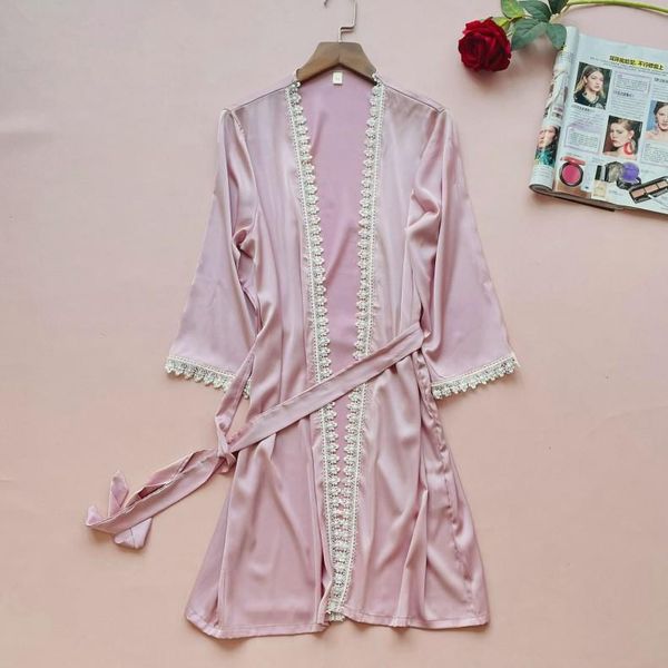 women's sleepwear satin kimono bathrobe gown women nightgown lace bride bridesmaid wedding robe home dressing with belt, Black;red
women's sleepwear satin kimono bathrobe gown women nightgown lace bride bridesmaid wedding robe home dressing with belt, Black;red
