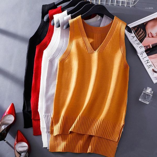 autumn winter women knitted vest coat loose pullovers sweater waistcoat girls sleeveless jacket female long sf17121, White;black
autumn winter women knitted vest coat loose pullovers sweater waistcoat girls sleeveless jacket female long sf17121, White;black
