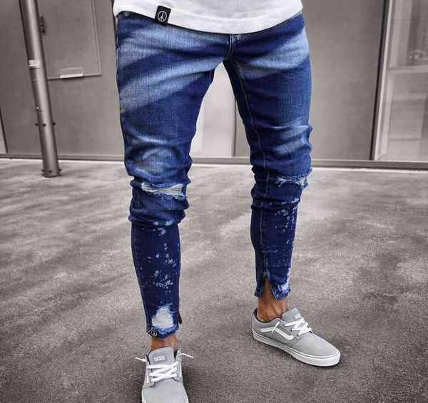 men's jeans mens ripped distressed paint zipper colorblock hole high street classic denim pants splice slim pencil ja6l, Blue
men's jeans mens ripped distressed paint zipper colorblock hole high street classic denim pants splice slim pencil ja6l, Blue