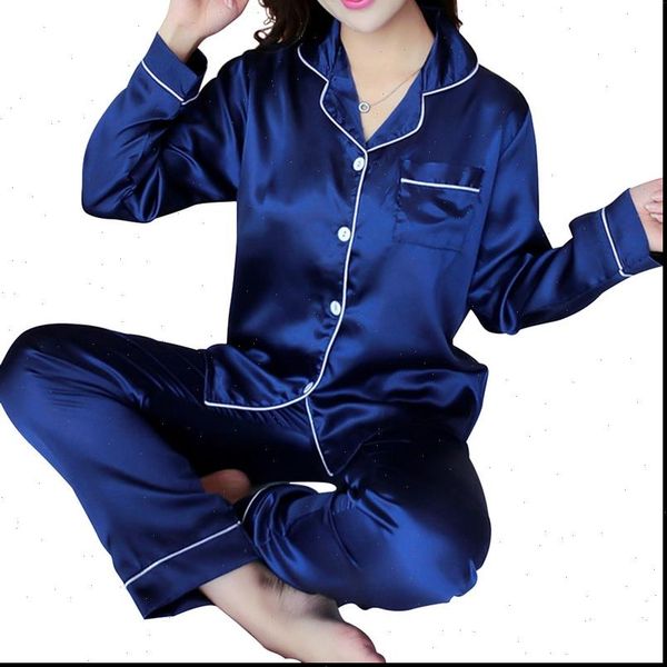 pajamas set spring summer womens sleepwears long sleeve mujer pijamas nightwear 2 pieces silk satin pyjamas suits, Black;red
pajamas set spring summer womens sleepwears long sleeve mujer pijamas nightwear 2 pieces silk satin pyjamas suits, Black;red
