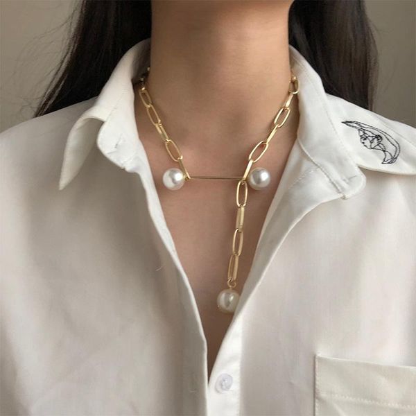 chains punki metal thickened chain necklace ladies big round pearl ins style geometric fashion jewelry 2021, Silver
chains punki metal thickened chain necklace ladies big round pearl ins style geometric fashion jewelry 2021, Silver