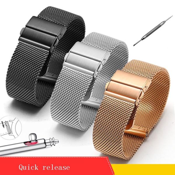 watch bands 16mm 18mm 20mm 22mm milanese band silver black golden bracelet with butterfly buckle for men and women chain, Black;brown
watch bands 16mm 18mm 20mm 22mm milanese band silver black golden bracelet with butterfly buckle for men and women chain, Black;brown