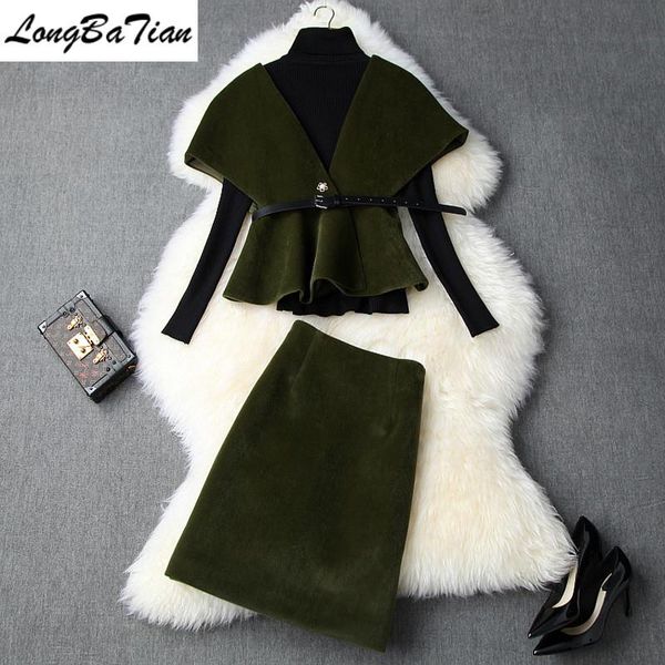 winter full sleeve turtlenck pullover cape single-breasted coat hip skirt 3 piece women fashion patry dress set two, White
winter full sleeve turtlenck pullover cape single-breasted coat hip skirt 3 piece women fashion patry dress set two, White