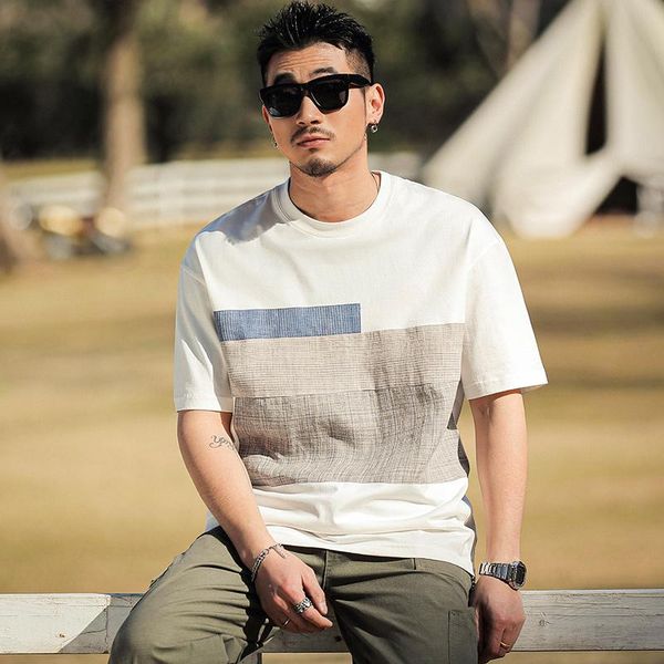 summer t-shirt for men. 100% cotton. joining together. short sleeves. round collar. american casual loose men's t-shirts, White;black
summer t-shirt for men. 100% cotton. joining together. short sleeves. round collar. american casual loose men's t-shirts, White;black