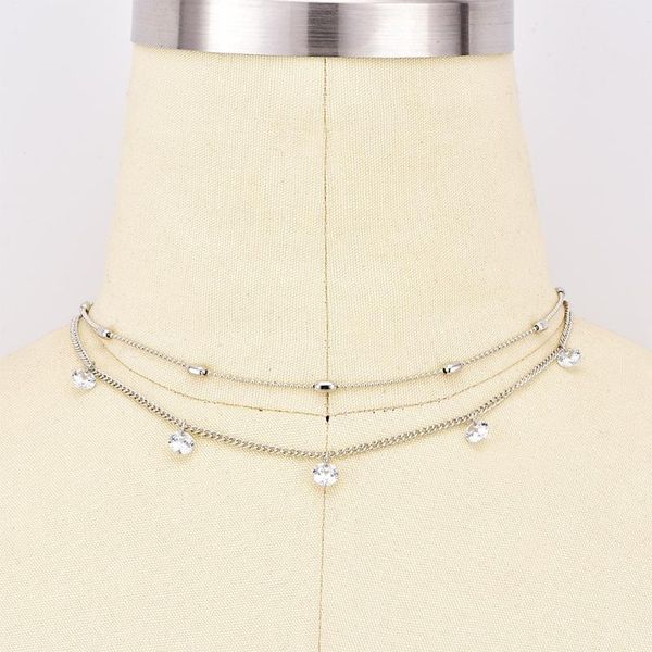 chokers women's jewelry zircon crystal silver chain double layered beaded choker necklaces for girl lady gifts 2021 fashion, Golden;silver
chokers women's jewelry zircon crystal silver chain double layered beaded choker necklaces for girl lady gifts 2021 fashion, Golden;silver