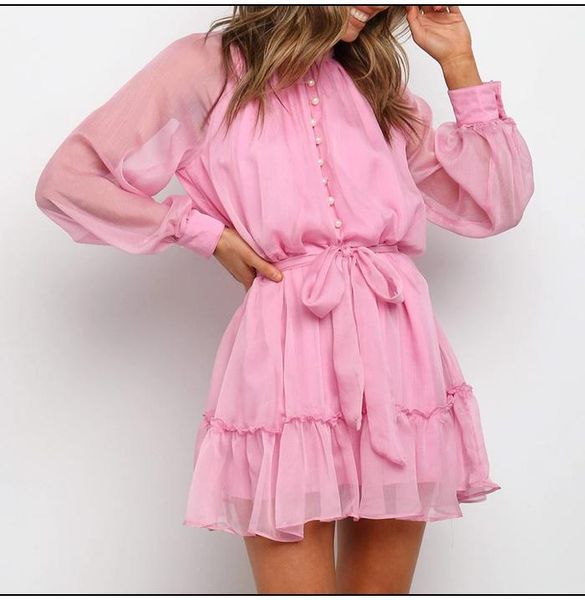 casual dresses black long-sleeved robe clothing women's spring dark green chiffon dress pearl button over the knee short mini dres, Black;gray
casual dresses black long-sleeved robe clothing women's spring dark green chiffon dress pearl button over the knee short mini dres, Black;gray