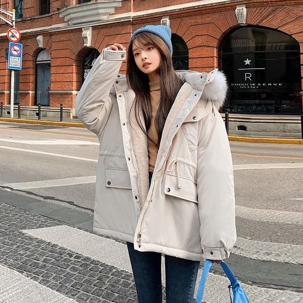 women's jackets down cotton jacket korean style pie overcomes short plush thickened loose, Black;brown
women's jackets down cotton jacket korean style pie overcomes short plush thickened loose, Black;brown
