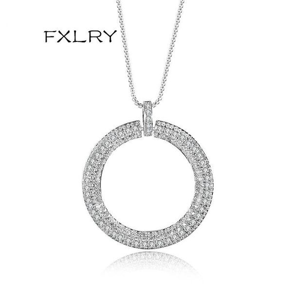 pendant necklaces fxlry design personality white color cubic zircon geometrical circular for girl to gift jewelry, Silver
pendant necklaces fxlry design personality white color cubic zircon geometrical circular for girl to gift jewelry, Silver