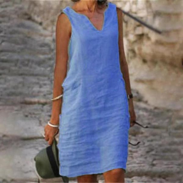 women's swimwear summer dress women casual plus size vintage v-neck soild color sleeveless vest linen clothes for, White;black
women's swimwear summer dress women casual plus size vintage v-neck soild color sleeveless vest linen clothes for, White;black