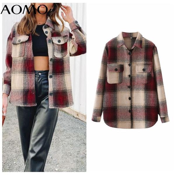 women's jackets aomo women plaid thick tweed coats jacket loose long sleeves pocket 2021 ladies elegant autumn winter coat da39a, Black;brown
women's jackets aomo women plaid thick tweed coats jacket loose long sleeves pocket 2021 ladies elegant autumn winter coat da39a, Black;brown