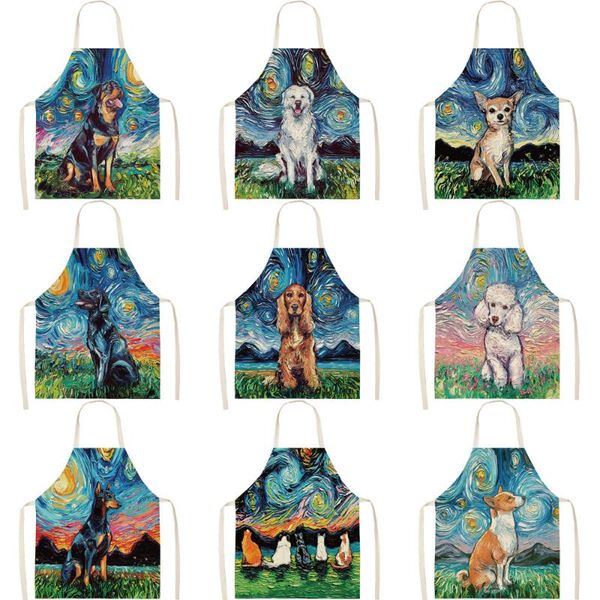 oil painting style apron starry sky background dog creative cotton linen parent-child kitchen household aprons
oil painting style apron starry sky background dog creative cotton linen parent-child kitchen household aprons