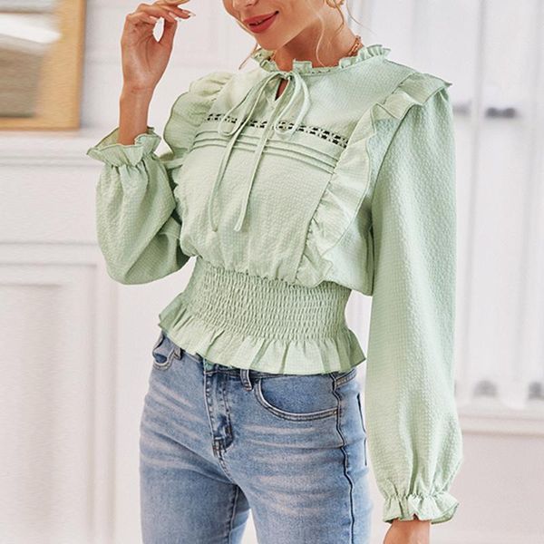 women's blouses & shirts 2021 slim office lady plain pleated stand collar flare sleeve pullover stringy selvedge ollow standard blouse, White
women's blouses & shirts 2021 slim office lady plain pleated stand collar flare sleeve pullover stringy selvedge ollow standard blouse, White