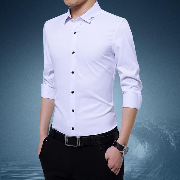 men's casual shirts short sleeve shirt korean slim fit no iron thin fashion, White;black
men's casual shirts short sleeve shirt korean slim fit no iron thin fashion, White;black