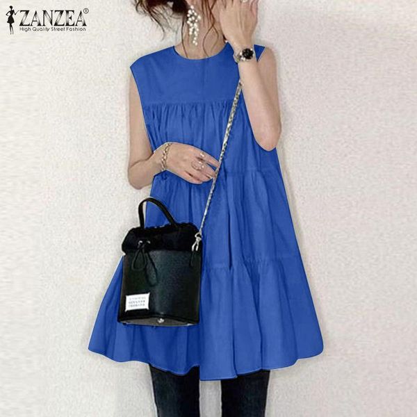 women's blouses & shirts fashion sleeveless zanzea women summer solid ruffles blouse ladies office work shirt tee casual o neck loose, White
women's blouses & shirts fashion sleeveless zanzea women summer solid ruffles blouse ladies office work shirt tee casual o neck loose, White