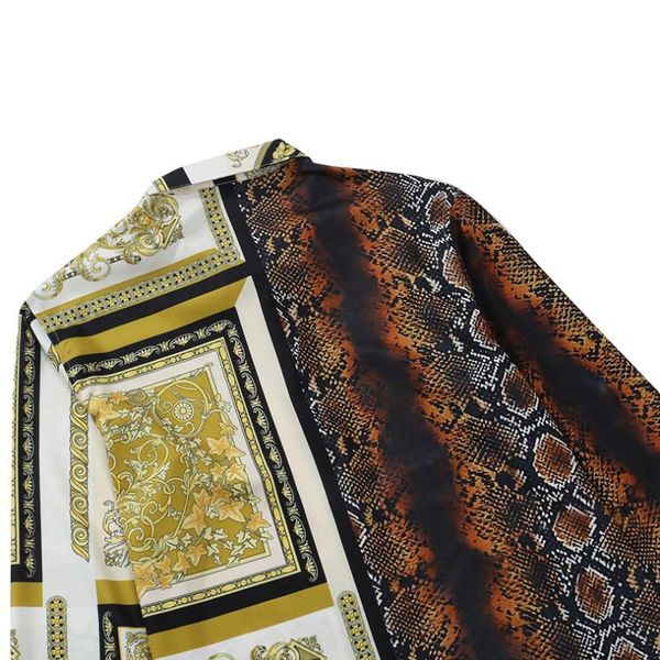 men's casual shirts 2021 court style spliced serpentine printed long-sleeved shirt, White;black
men's casual shirts 2021 court style spliced serpentine printed long-sleeved shirt, White;black