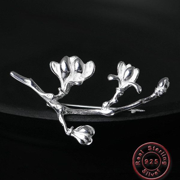 pins, brooches amxiu handmade jewelry 925 sterling silver brooch magnolia flower for women girls scarf buckles clothes hat accessories, Gray
pins, brooches amxiu handmade jewelry 925 sterling silver brooch magnolia flower for women girls scarf buckles clothes hat accessories, Gray