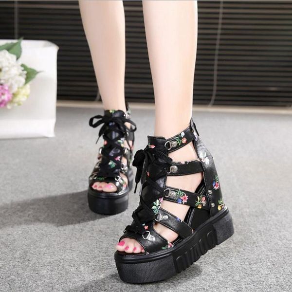 summer 2021 women sandals high heel casual ethnic flower floral open toe wedges platform height increasing chunky ladies shoes, Black
summer 2021 women sandals high heel casual ethnic flower floral open toe wedges platform height increasing chunky ladies shoes, Black