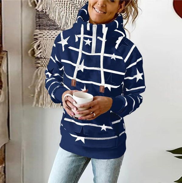 women's hoodies & sweatshirts 2021 stripe printing pullover autumn high collar button down long sleeve with pocket r5, Black
women's hoodies & sweatshirts 2021 stripe printing pullover autumn high collar button down long sleeve with pocket r5, Black