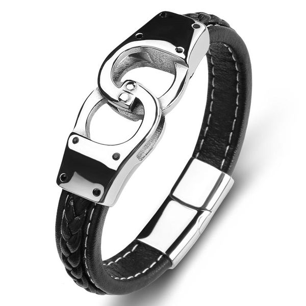 charm bracelets trendy multicolor leather bracelet men punk rock jewelry stainless steel handcuffs bangle male wristband gift for boyfriend, Golden;silver
charm bracelets trendy multicolor leather bracelet men punk rock jewelry stainless steel handcuffs bangle male wristband gift for boyfriend, Golden;silver