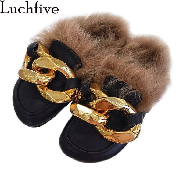 dress shoes luxury natural plush fur slippers for men metal chain designer leather flat half wrap toe winter, Black
dress shoes luxury natural plush fur slippers for men metal chain designer leather flat half wrap toe winter, Black