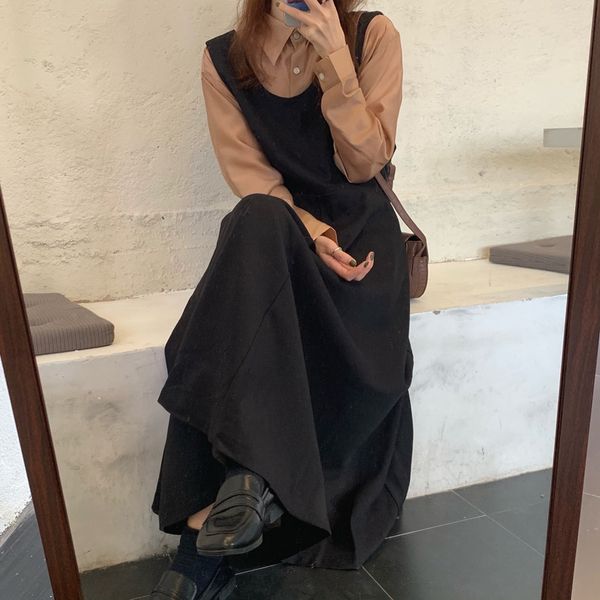 dresses solid brief chic sweet loose shirts+ casual long es office lady suits all match two piece sets, Black;gray
dresses solid brief chic sweet loose shirts+ casual long es office lady suits all match two piece sets, Black;gray