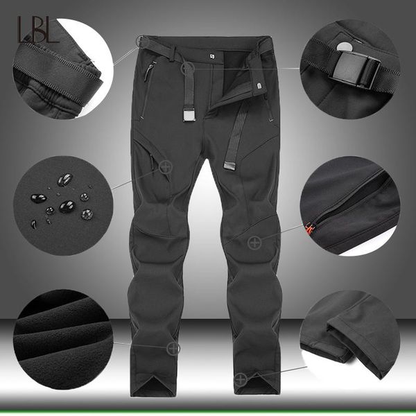 men's pants winter thick fleece men outdoor warm waterproof windproof breathable soft shell trousers mens hiking wear-resistant, Black
men's pants winter thick fleece men outdoor warm waterproof windproof breathable soft shell trousers mens hiking wear-resistant, Black