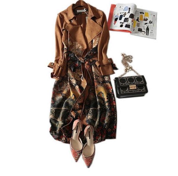 women's trench coats 2021 autumn winter retro long coat suede long-sleeved women plus size, Tan;black
women's trench coats 2021 autumn winter retro long coat suede long-sleeved women plus size, Tan;black