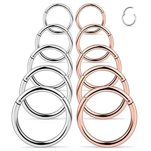 14g hinged clicker segment septum lip nose rings stainless steel helix daith cartilage tragus earrings hoop ring piercing, Silver
14g hinged clicker segment septum lip nose rings stainless steel helix daith cartilage tragus earrings hoop ring piercing, Silver