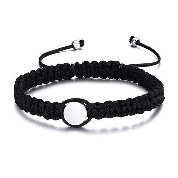 cuff adjustable girls & boys stainless steel disc nylon rope hand braided bracelet in black, White
cuff adjustable girls & boys stainless steel disc nylon rope hand braided bracelet in black, White