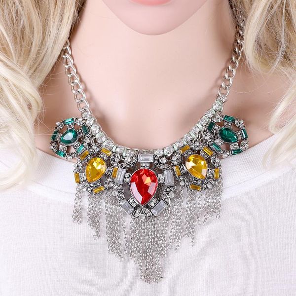 chokers hahatoto bohemian tassels vintage necklace for women antique silver plated chains with rhinestones handmade choker, Golden;silver
chokers hahatoto bohemian tassels vintage necklace for women antique silver plated chains with rhinestones handmade choker, Golden;silver