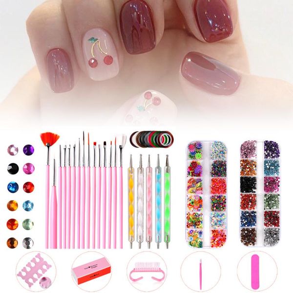 nail art kits 37pcs tool acrylic kit with painting brush dual-end dotting pen manicure tape decoration rhinestones fast delivery
nail art kits 37pcs tool acrylic kit with painting brush dual-end dotting pen manicure tape decoration rhinestones fast delivery