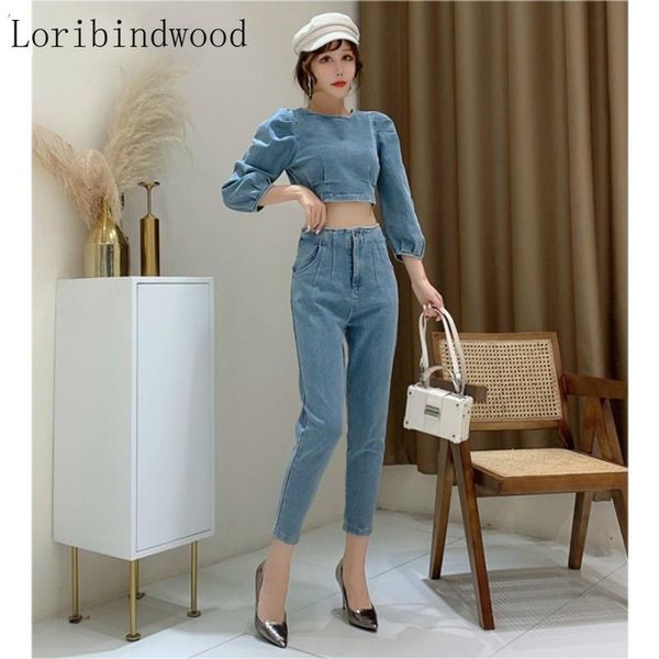 spring denim two piece set women fashion round neck 3/4 sleeve navel + high waist pencil pants 2 sets dress, White
spring denim two piece set women fashion round neck 3/4 sleeve navel + high waist pencil pants 2 sets dress, White