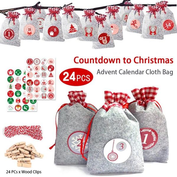 24pcs/set candy storage reusable with stickers craft drawstring christmas countdown diy advent calendar bags hanging gift wrap
24pcs/set candy storage reusable with stickers craft drawstring christmas countdown diy advent calendar bags hanging gift wrap